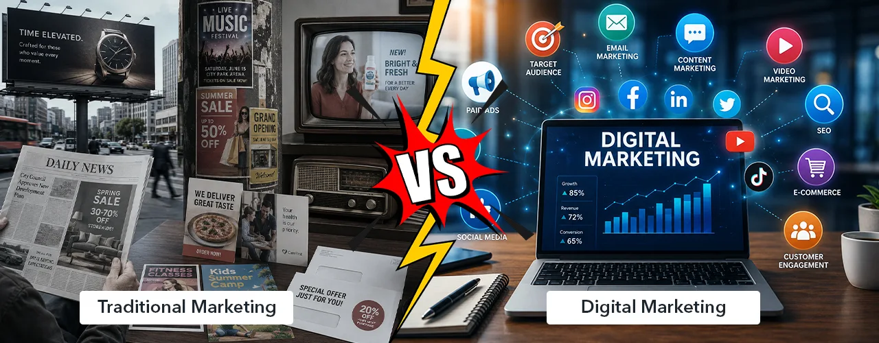 Digital marketing vs traditional marketing